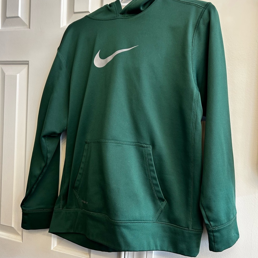 Nike Forest Green Hoodie with White Swoosh